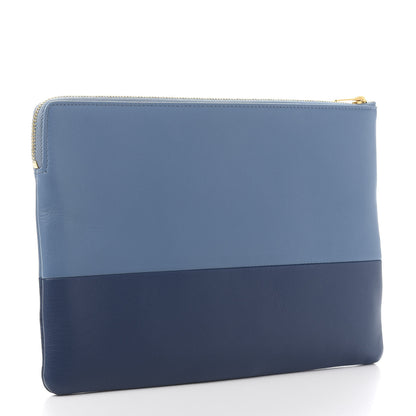 Celine Lambskin Bi-Color Solo Clutch Pouch Deep Sea 3 of 10