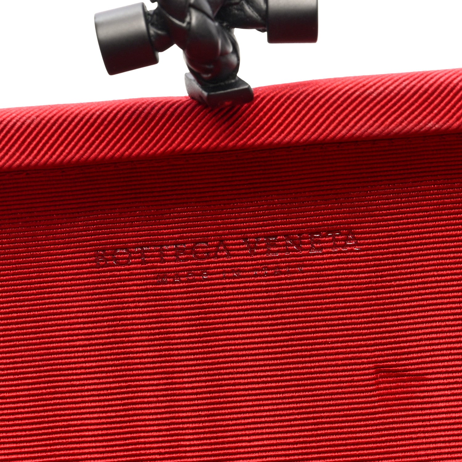 Bottega Veneta Silk Faille Intrecciato Knot Clutch Red 6 of 6