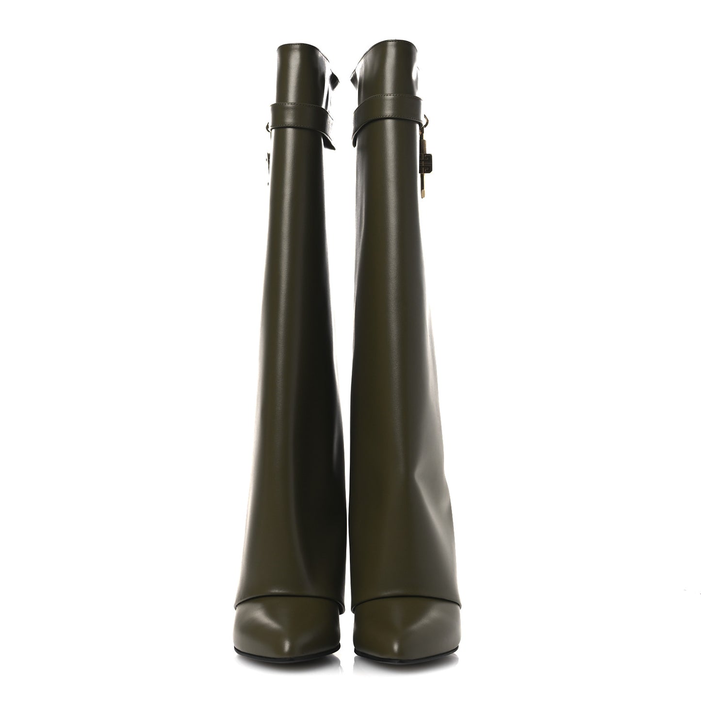 Box Calfskin Shark Lock Pant Boots 41 Dark Khaki