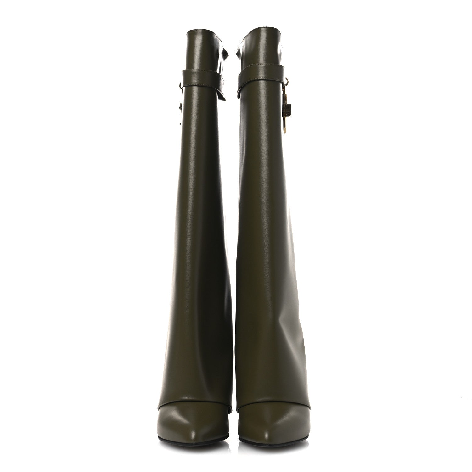 Givenchy Box Calfskin Shark Lock Pant Boots 41 Dark Khaki 3 of 12