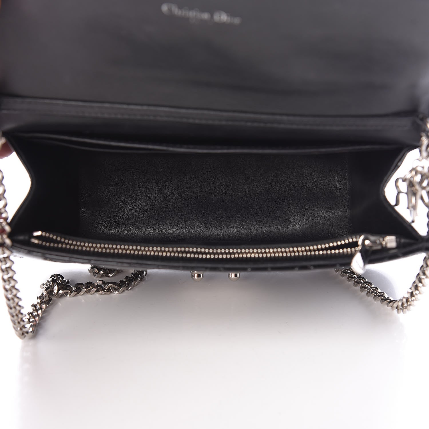 Christian Dior Patent Cannage Miss Dior Promenade Pouch Black 7 of 12