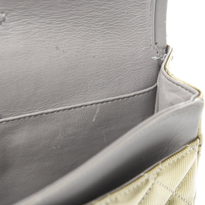 Chanel Striated Patent Quilted Medium Double Flap Gold 10 of 15