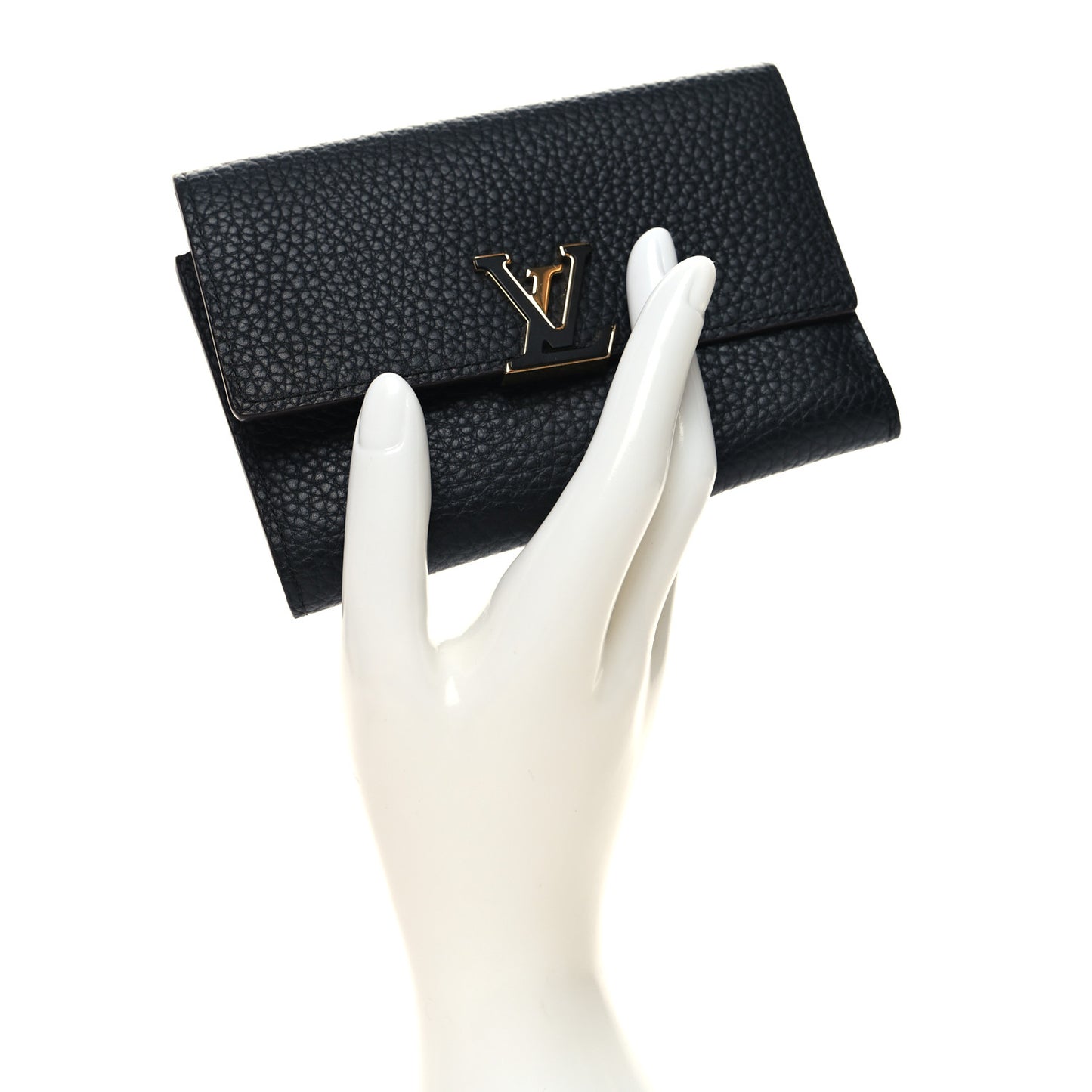 Taurillon Capucines Compact Wallet Black