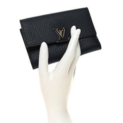 Louis Vuitton Taurillon Capucines Compact Wallet Black 2 of 9