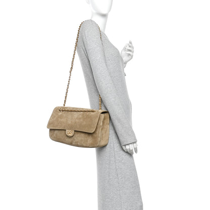 Chanel Suede Calfskin Small Souplissimo Maxi Flap Dark Beige 2 of 11