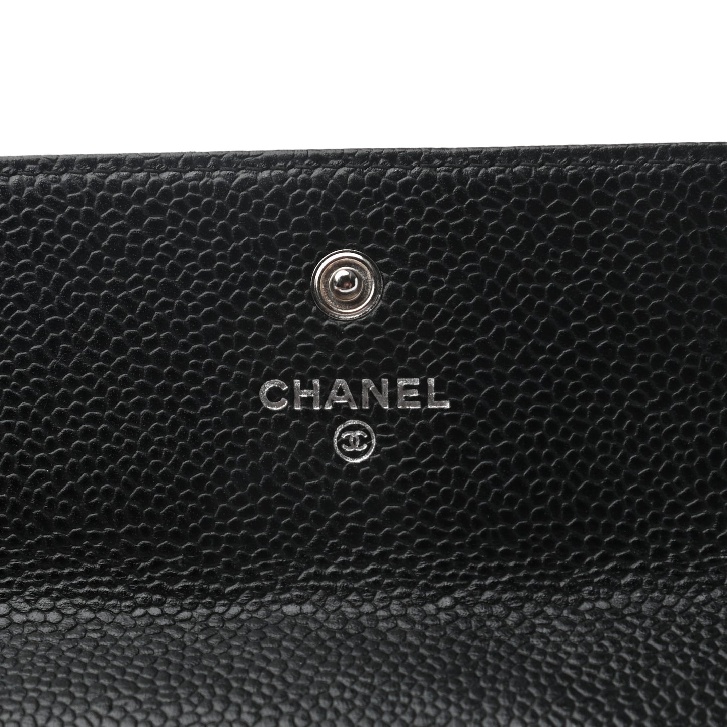 Caviar Quilted Large Gusset Flap Wallet Black