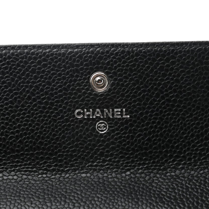 Chanel Caviar Quilted Large Gusset Flap Wallet Black 6 of 8