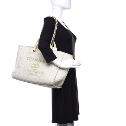 Chanel Lurex Boucle Medium Deauville Tote White 2 of 12