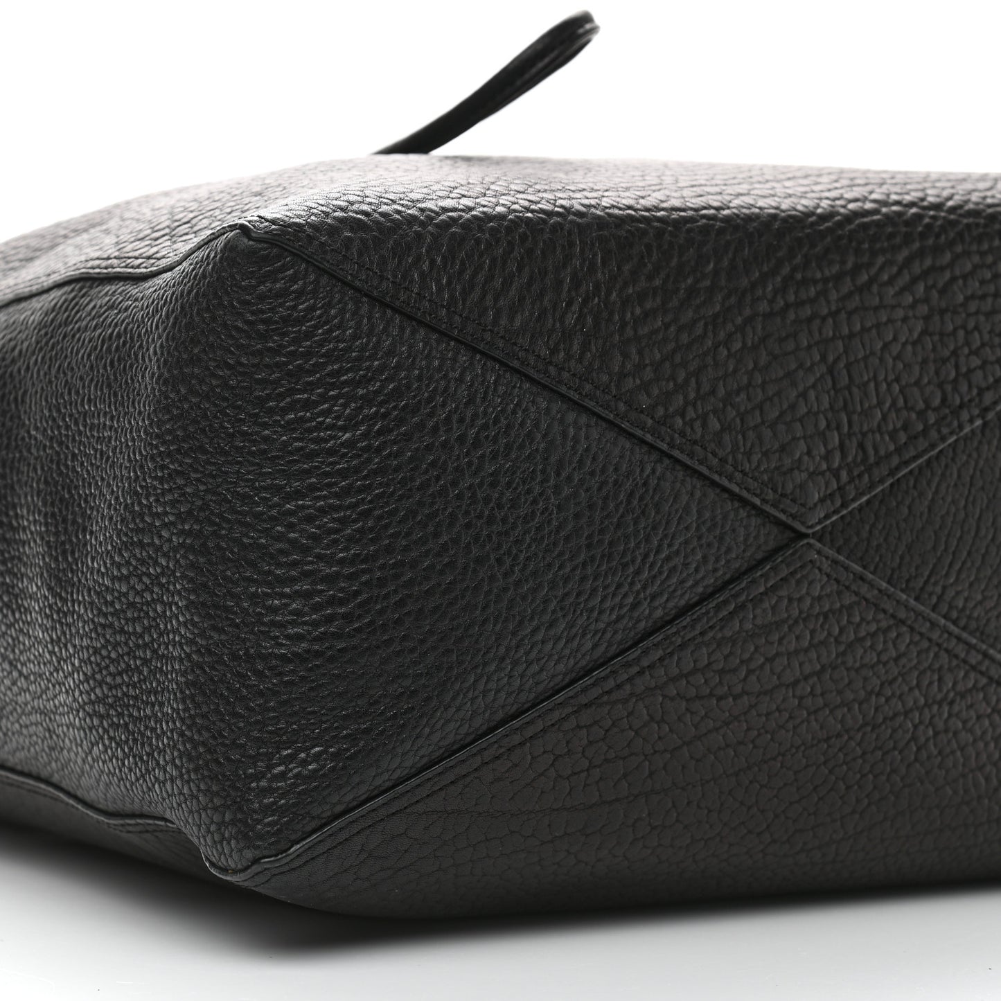 Textured Calfskin Shoulder Bag Black