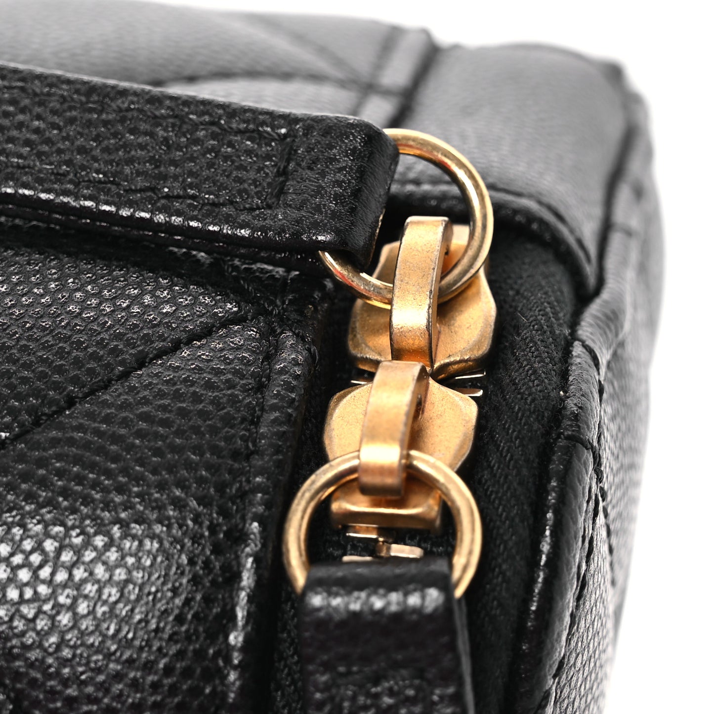 Caviar Quilted Small Vertical Vanity Case With Chain Black