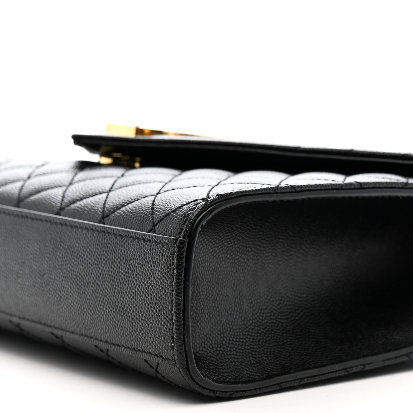 Grain De Poudre Textured Mixed Matelasse Triquilt Medium Monogram Satchel Black