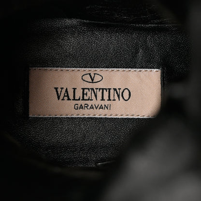 Valentino Garavani Calfskin Nylon Quilted Waterproof Rockstud Combat Boots 35.5 Black 7 of 10
