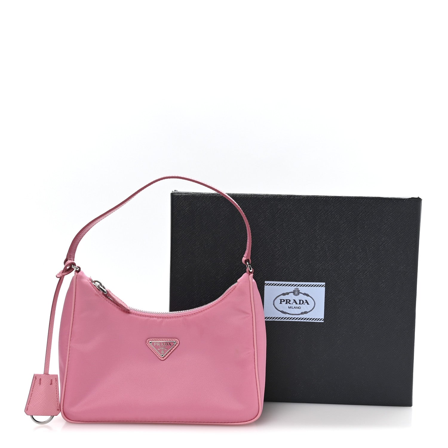 PRADA バッグ　ピンク　2005年購入　未使用　小さなシミあり Prada Tessuto Nylon Saffiano Mini Re-Edition 2005 Bag Begonia
