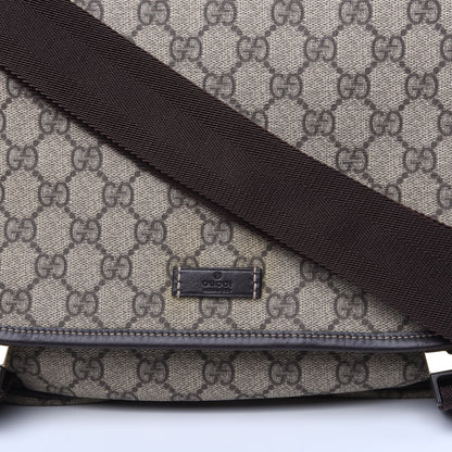 Gucci GG Plus Monogram Medium Double Buckle Flap Messenger Bag Beige Dark Brown 9 of 9