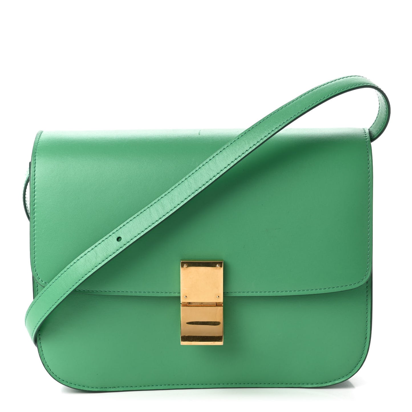 Smooth Calfskin Classic Box Medium Flap Bag Palm