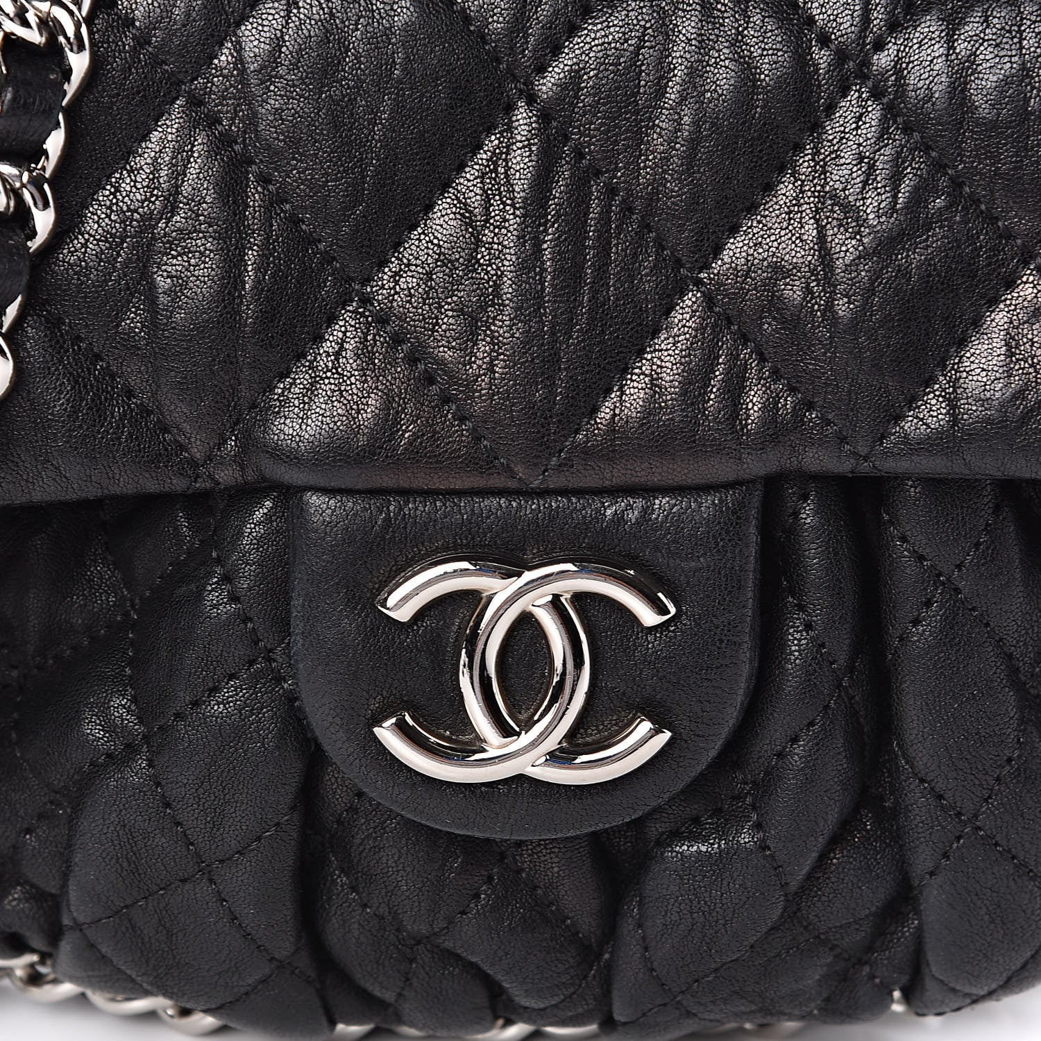 Chanel Washed Lambskin Quilted Mini Chain Around Flap Black 12 of 12