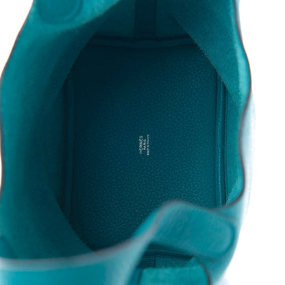 Hermes Taurillon Clemence Picotin Lock 18 PM Turquoise 5 of 9