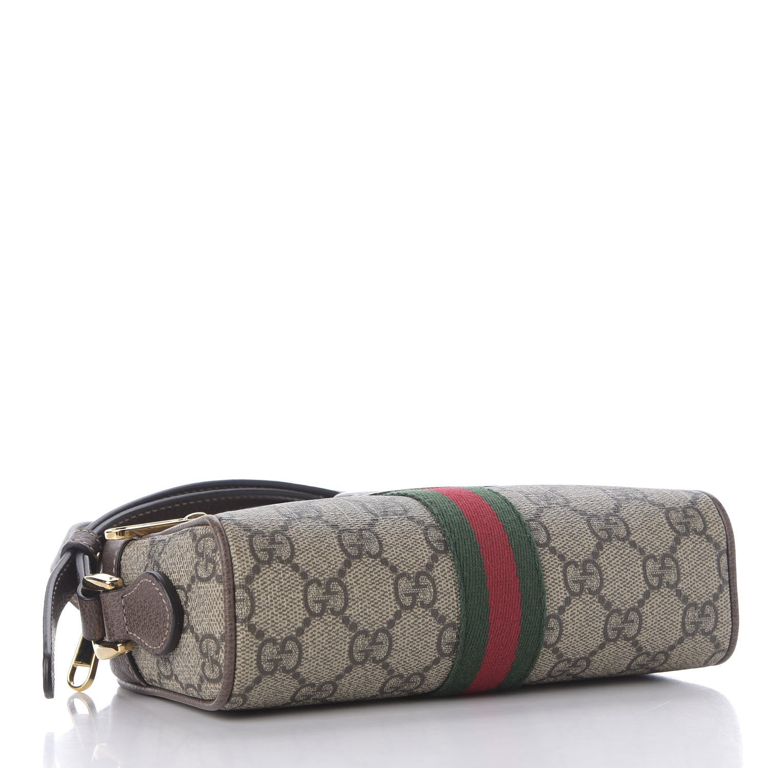 Gucci GG Supreme Monogram Web Mini Ophidia Shoulder Bag Brown 3 of 9