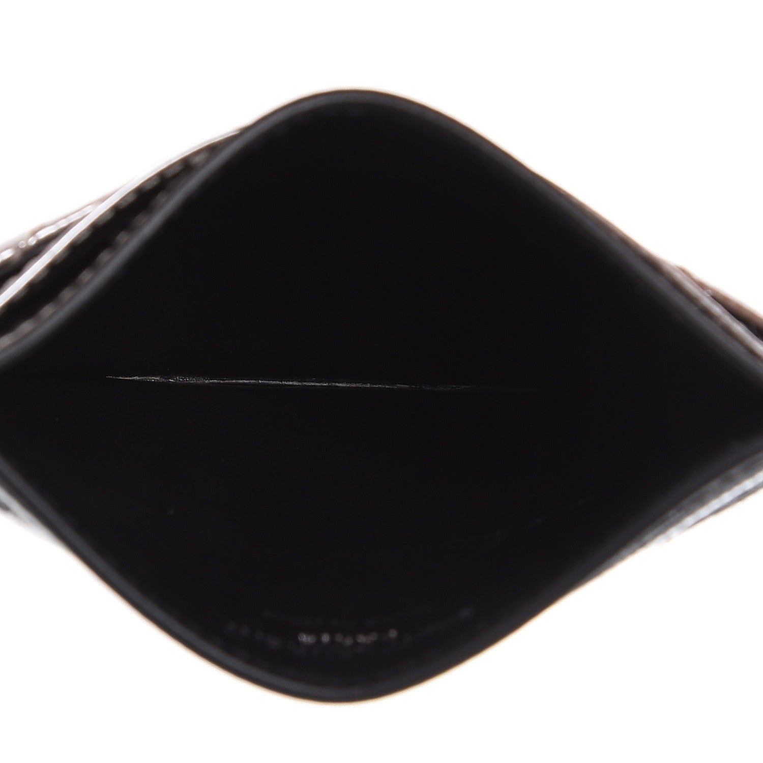 Saint Laurent Metallic Grain De Poudre Matelasse Chevron Monogram Credit Card Case Argento 5 of 8