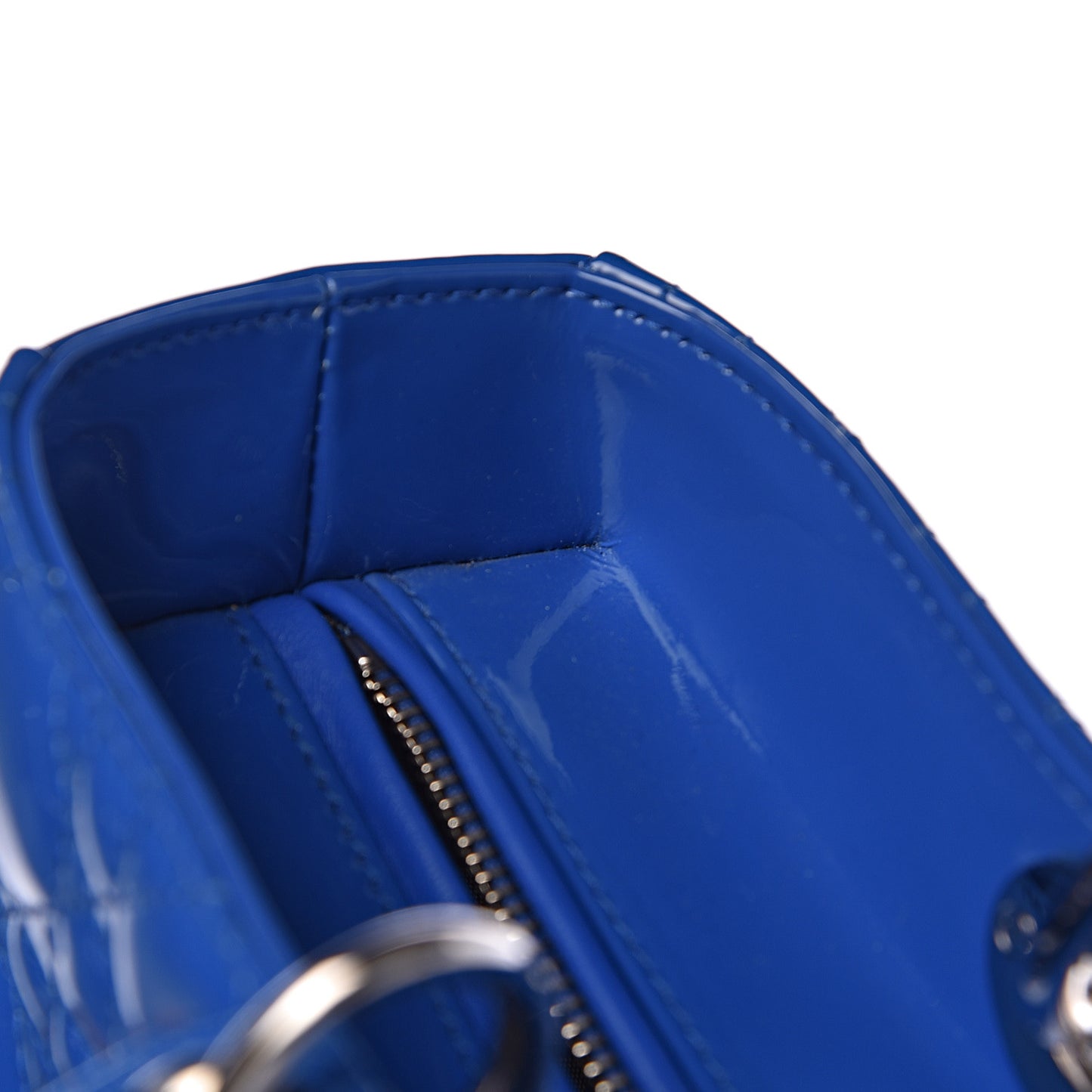 Patent Cannage Large Lady Dior Blue