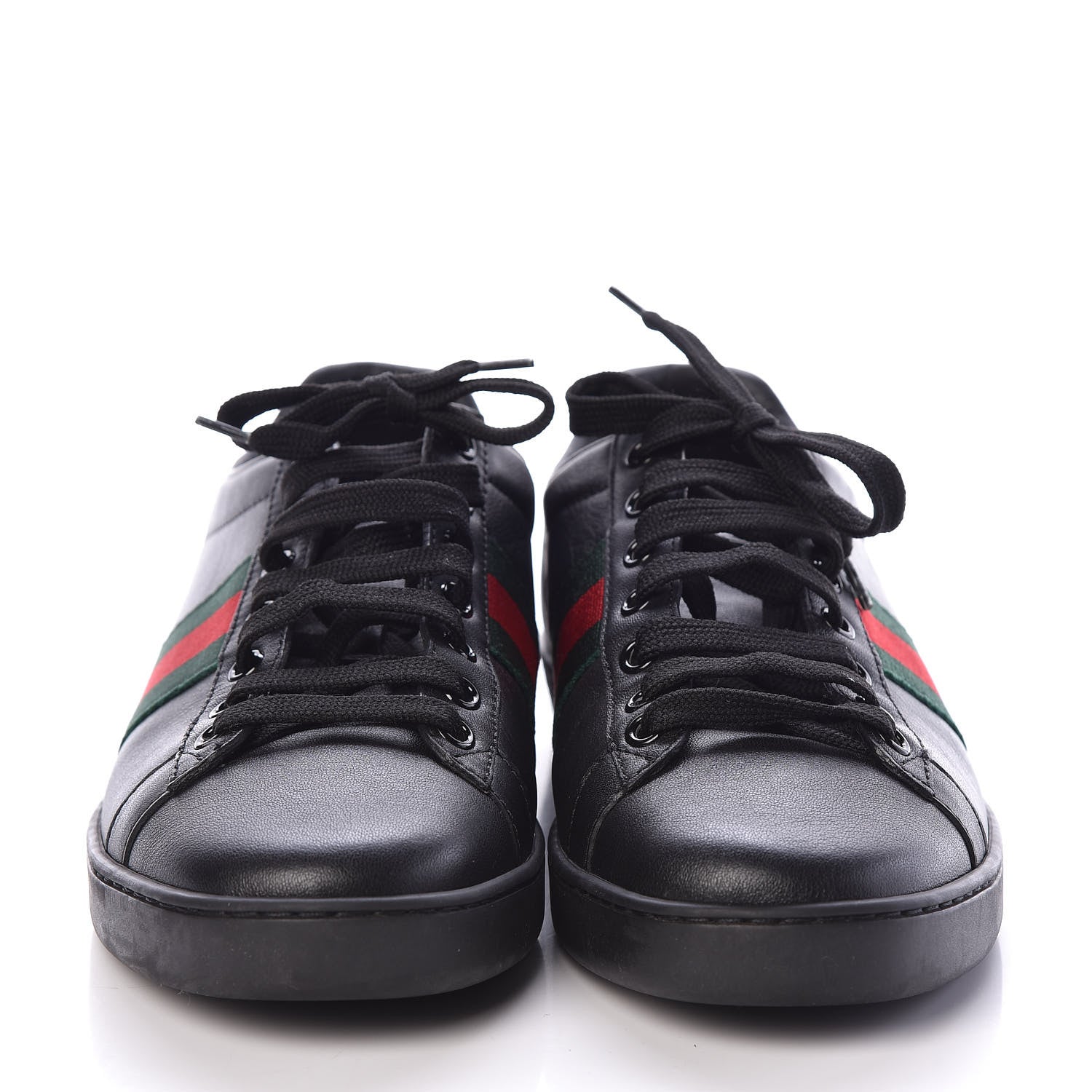 Gucci Calfskin Crocodile Web Mens Ace Sneakers 7.5 Black 2 of 8