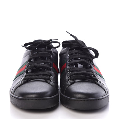 Gucci Calfskin Crocodile Web Mens Ace Sneakers 7.5 Black 2 of 8