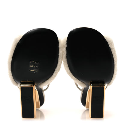 Fendi Nappa Shearling First 95mm Slide Sandals 39 White 7 of 9