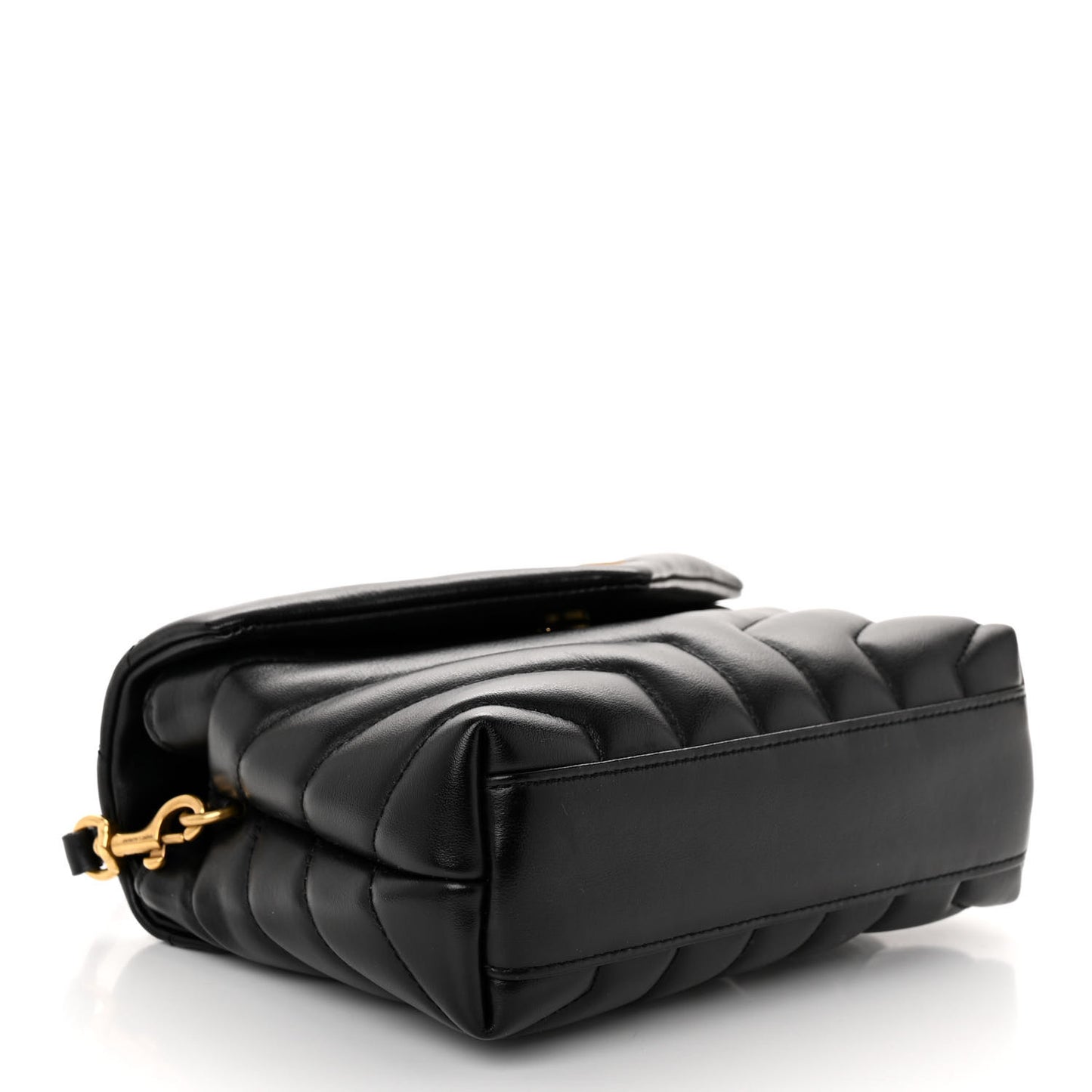 Calfskin Y Quilted Monogram Toy Loulou Crossbody Bag Black