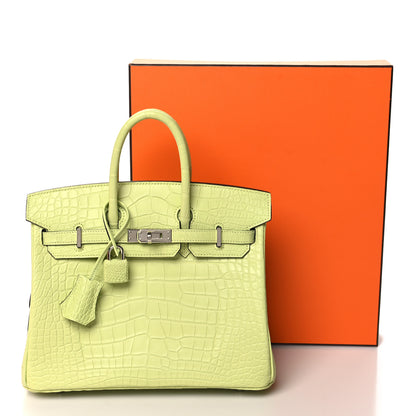 Hermes Matte Alligator Birkin 25 Jaune Bourgeon 11 of 11