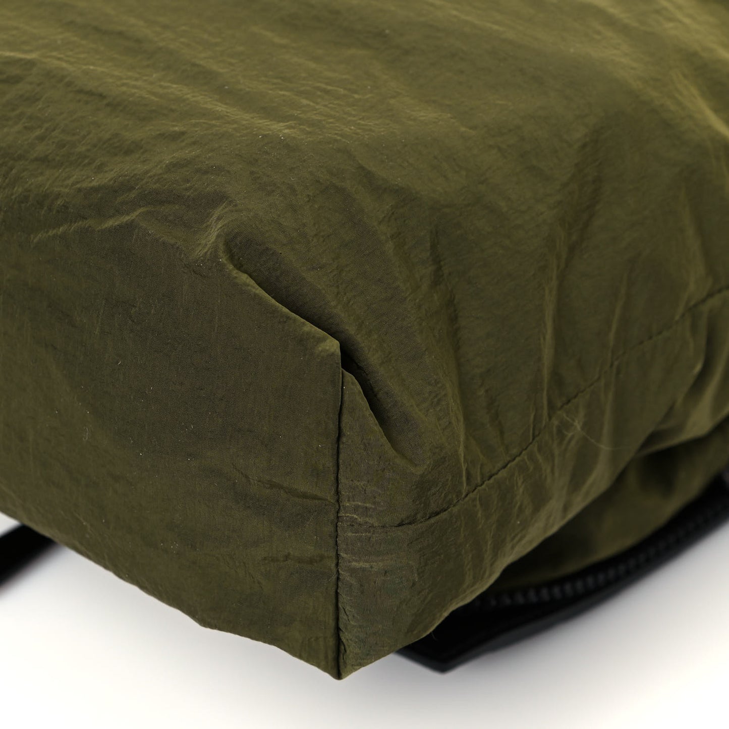 Nylon Nappa Intrecciato Convertible Tote Khaki Black