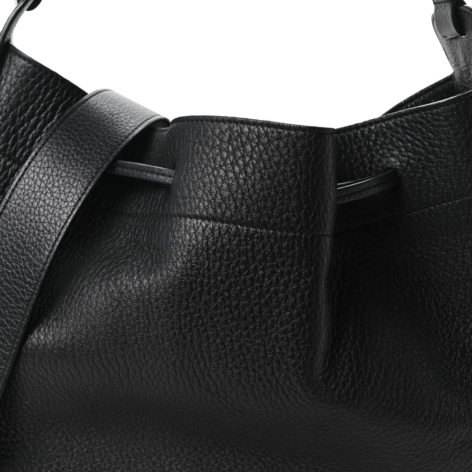 The Row Grained Calfskin Drawstring Pouch Black 7 of 9