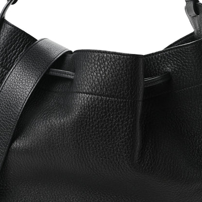 The Row Grained Calfskin Drawstring Pouch Black 7 of 9