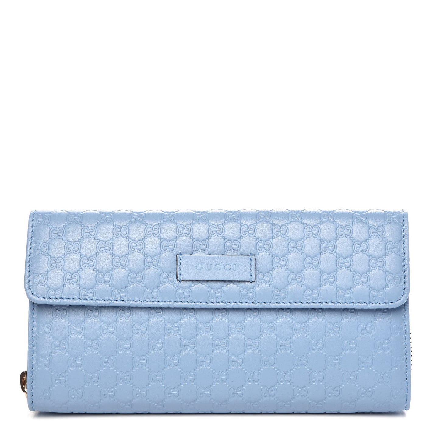 Soft Microguccissima Continental Zip Wallet Mineral Blue