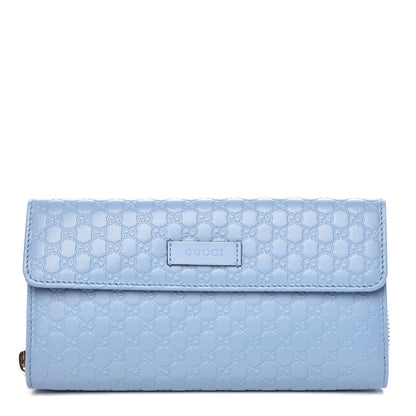 Gucci Soft Microguccissima Continental Zip Wallet Mineral Blue 1 of 8