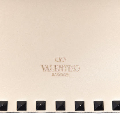 Valentino Garavani Nappa Rockstud Wristlet Clutch Black Light Ivory 9 of 9