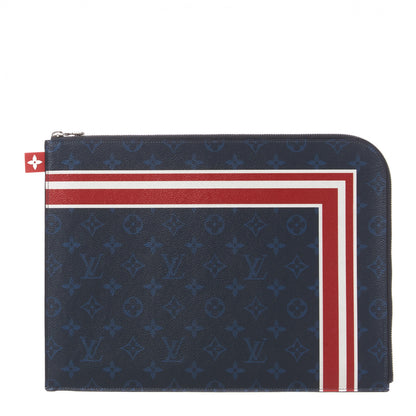 Louis Vuitton Monogram Cobalt Striped Pochette Jour GM 1 of 8