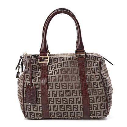 Fendi Zucchino Vitello Small Boston Mogano Panna Bruciato 1 of 9
