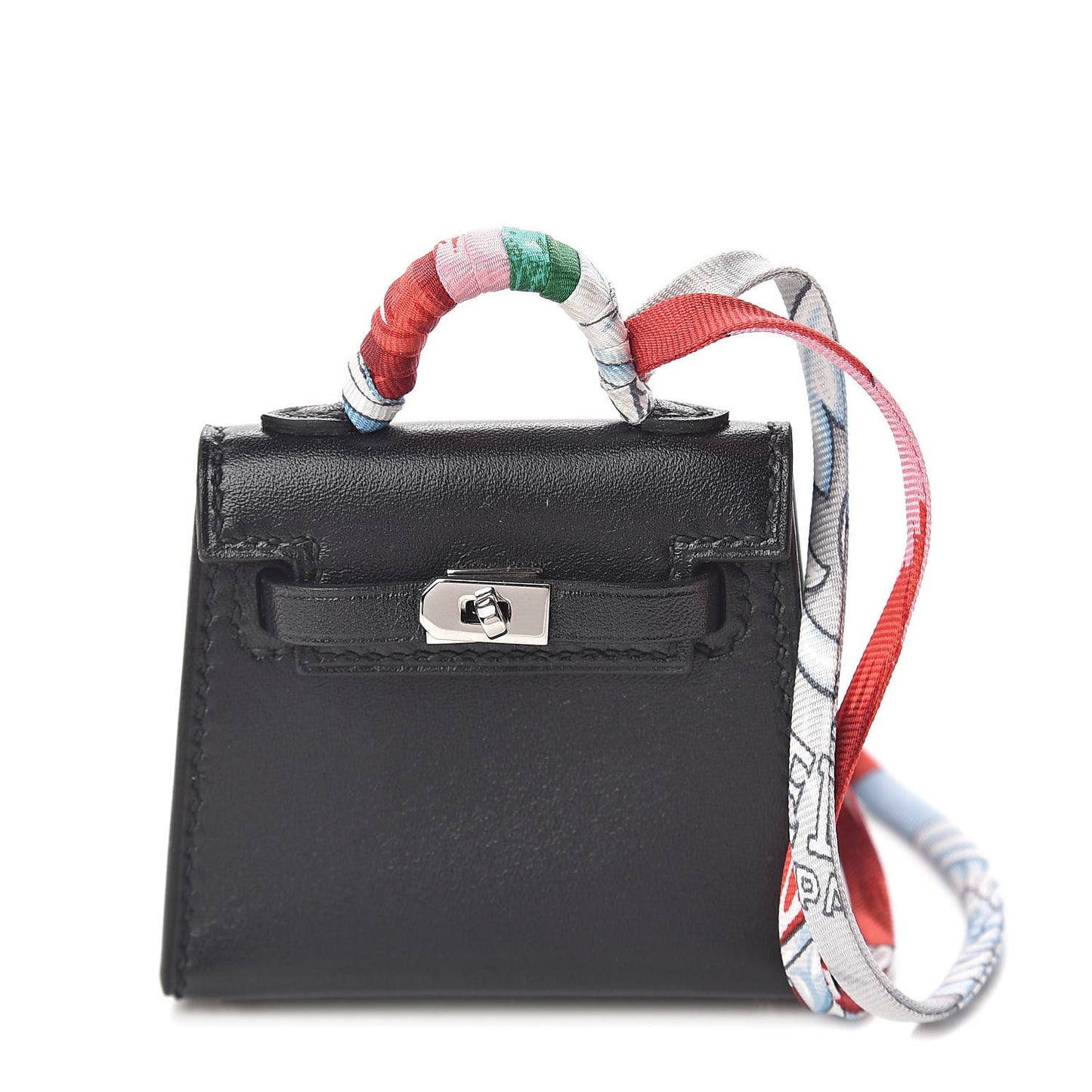 Tadelakt Mini Kelly Twilly Bag Charm Black