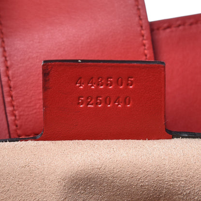 Gucci Calfskin Matelasse Medium GG Marmont Tote Hibiscus Red 8 of 11