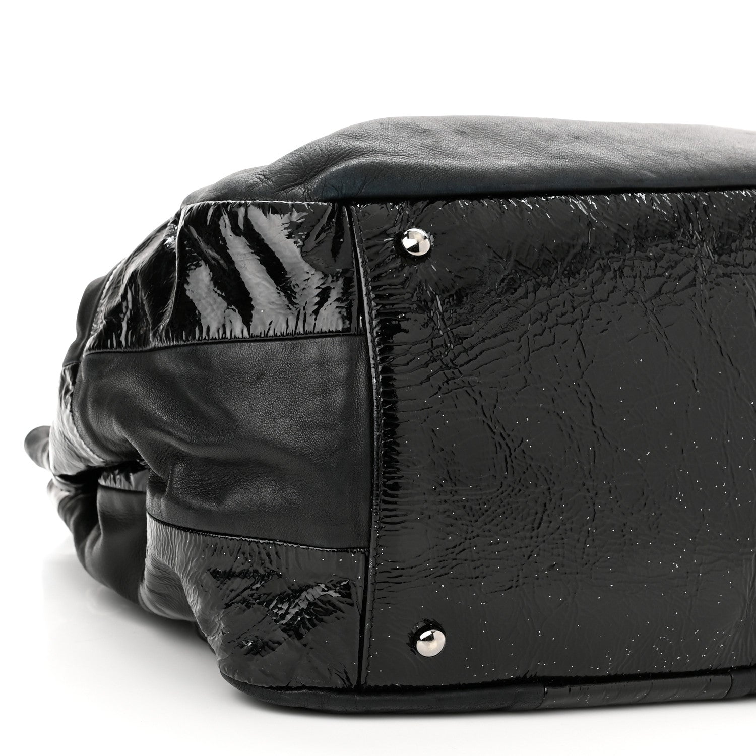 Chanel Lambskin Patent Calfskin Brooklyn Patchwork Accordion Flap Black 8 of 10