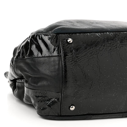 Chanel Lambskin Patent Calfskin Brooklyn Patchwork Accordion Flap Black 8 of 10