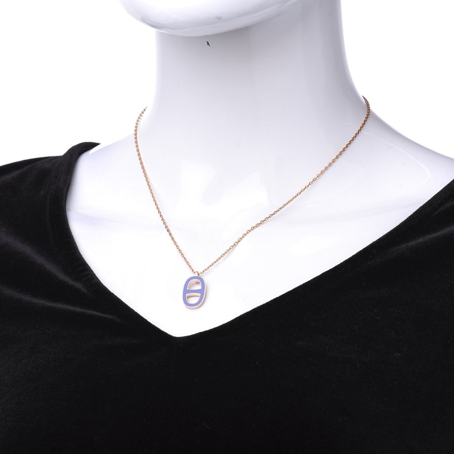 Laquered Iliade Pendant Necklace Pervenche