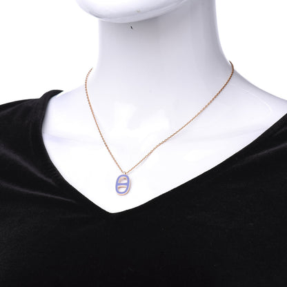 Hermes Laquered Iliade Pendant Necklace Pervenche 2 of 5