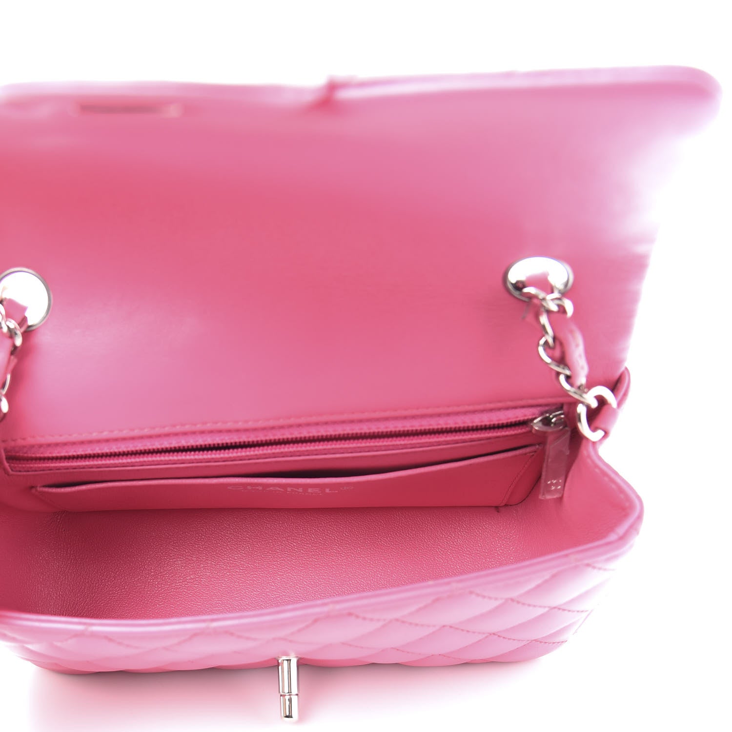 Chanel Lambskin Quilted Mini Rectangular Flap Dark Pink 5 of 12
