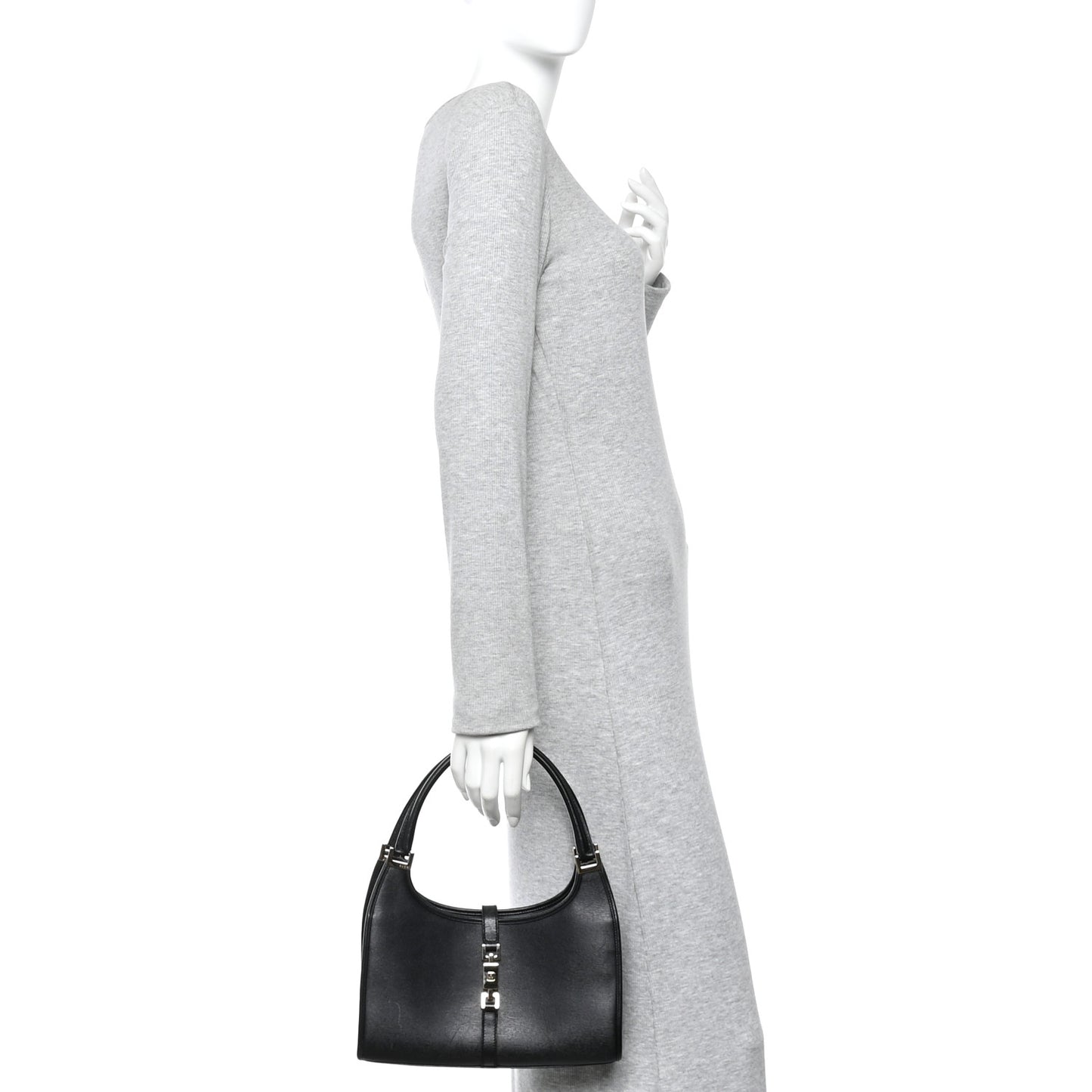 Calfskin Bardot Hobo Black
