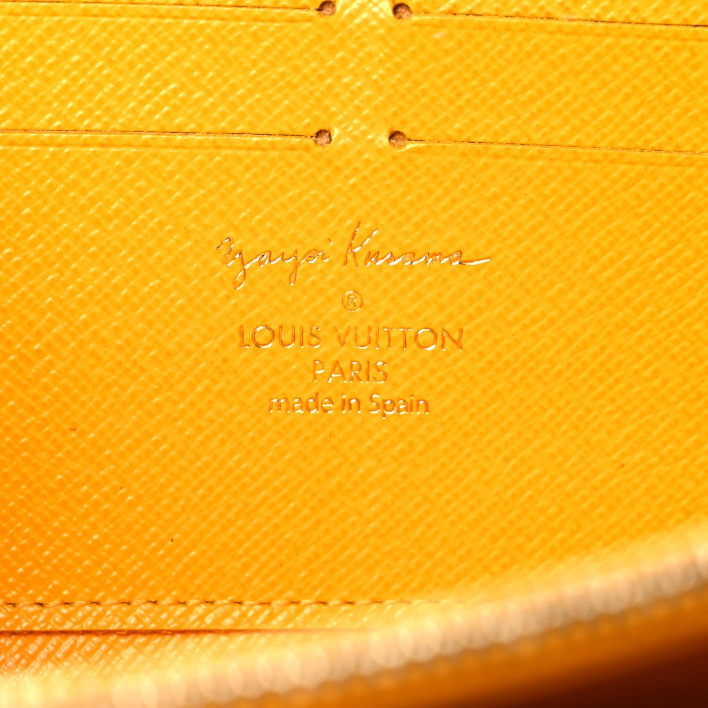 Monogram Kusama Pumpkin Dots Zippy Wallet Yellow