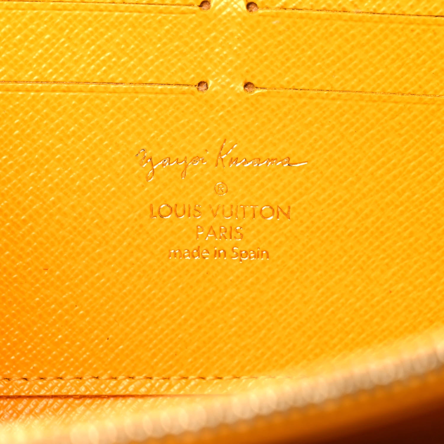 Louis Vuitton Monogram Kusama Pumpkin Dots Zippy Wallet Yellow 6 of 6