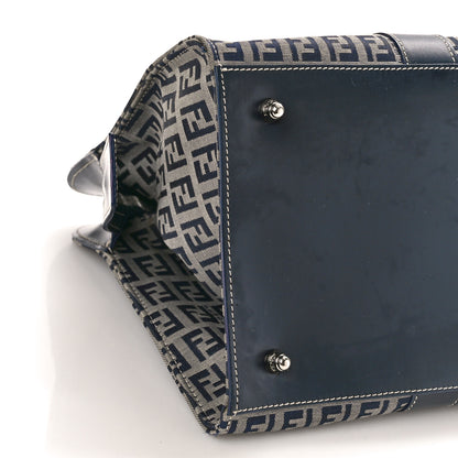 Fendi Zucchino Shoulder Bag Navy Blue 8 of 10