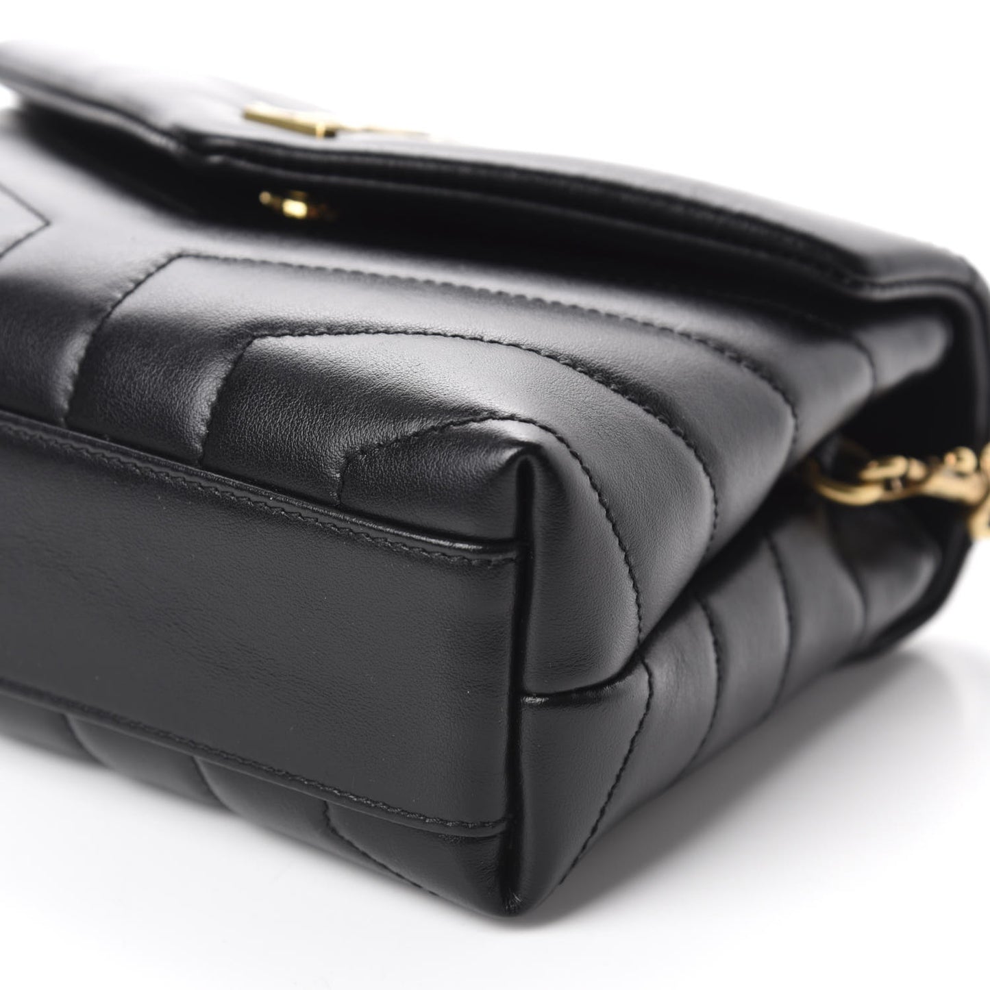 Calfskin Y Quilted Monogram Toy Loulou Crossbody Bag Black
