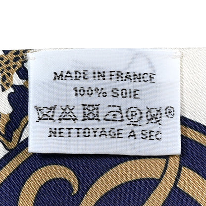 Hermes Silk Ex-Libris Twilly White Marine Gris 3 of 4